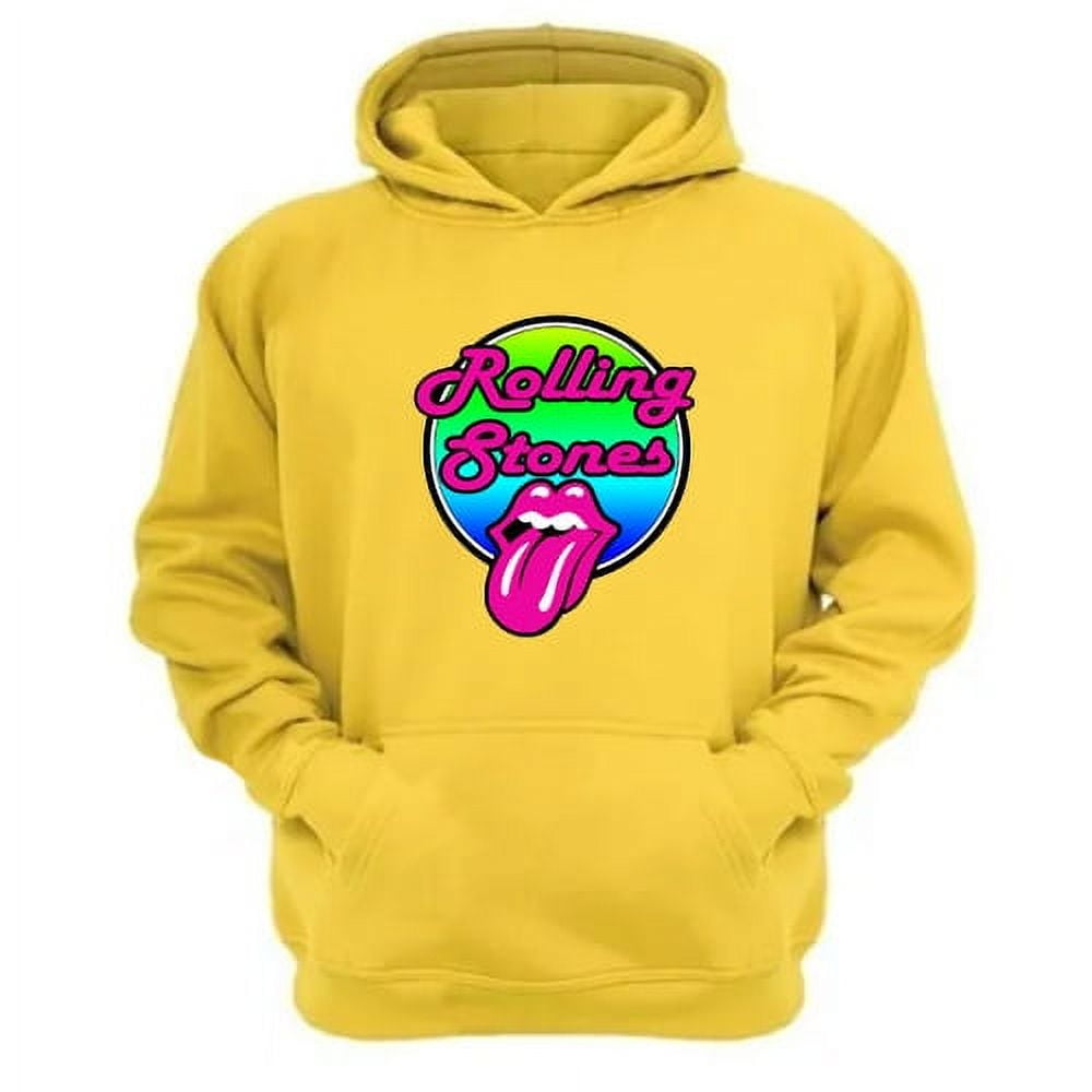 Genérico - Polerón Canguro The Rolling Stones Amarillo Talla Xl Unisex