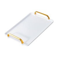 Bothyi - Bandeja Para Servir Con Asa, Organizador De Almacenamiento, Plato Para El Hogar, Sala De Estar, Tocador, Blanco, Mediano