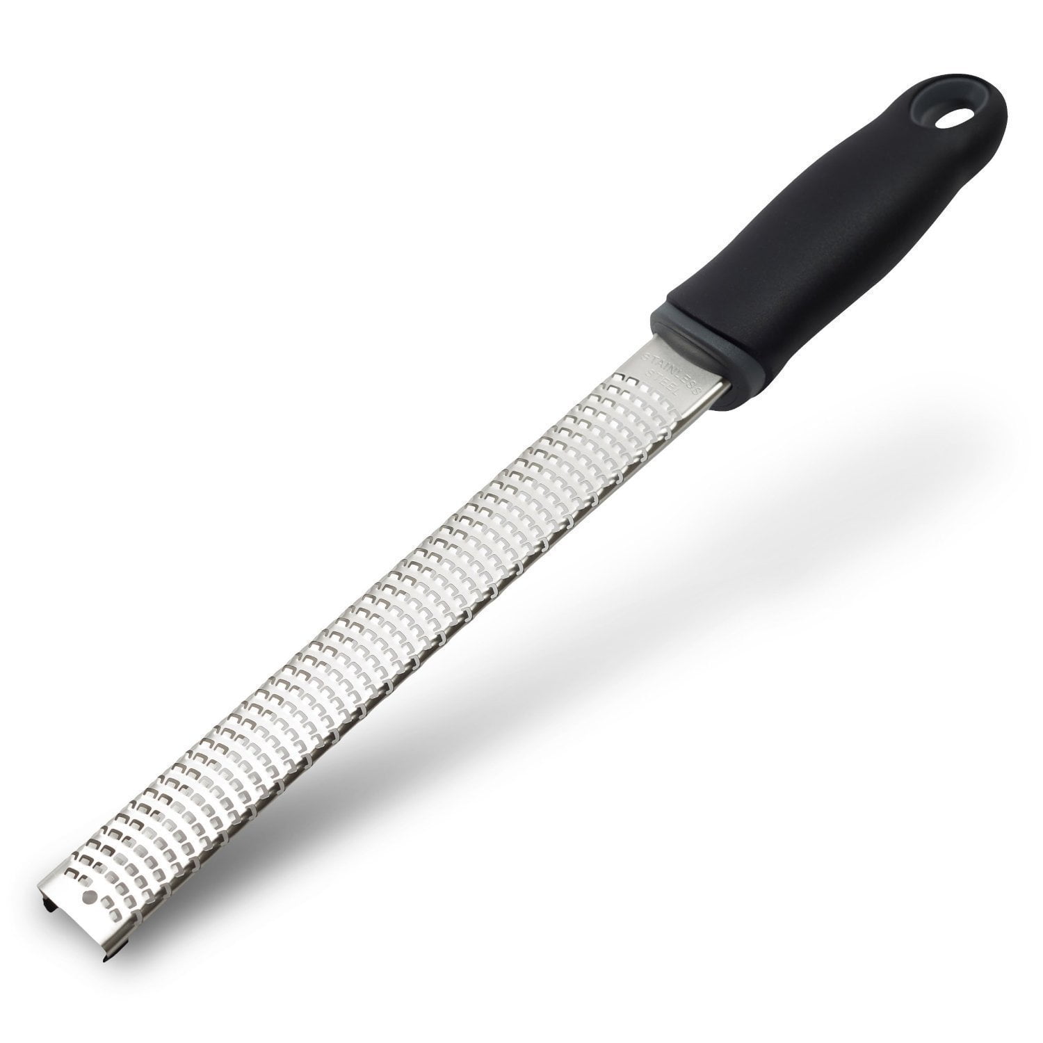 Xusx111 - Lemon Zester, Rejilla De Queso De Cocina De Acero Inoxidable, Cubierta De Plástico Ergonómica Manija Negra Suave (negro)
