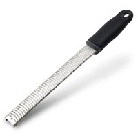 Xusx111 - Lemon Zester, Rejilla De Queso De Cocina De Acero Inoxidable, Cubierta De Plástico Ergonómica Manija Negra Suave (Negro)
