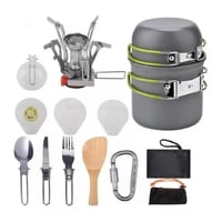 Genérico - Kit De Cocina Para Camping: Set De 10 Piezas Con Cocinilla Y Cubiertos