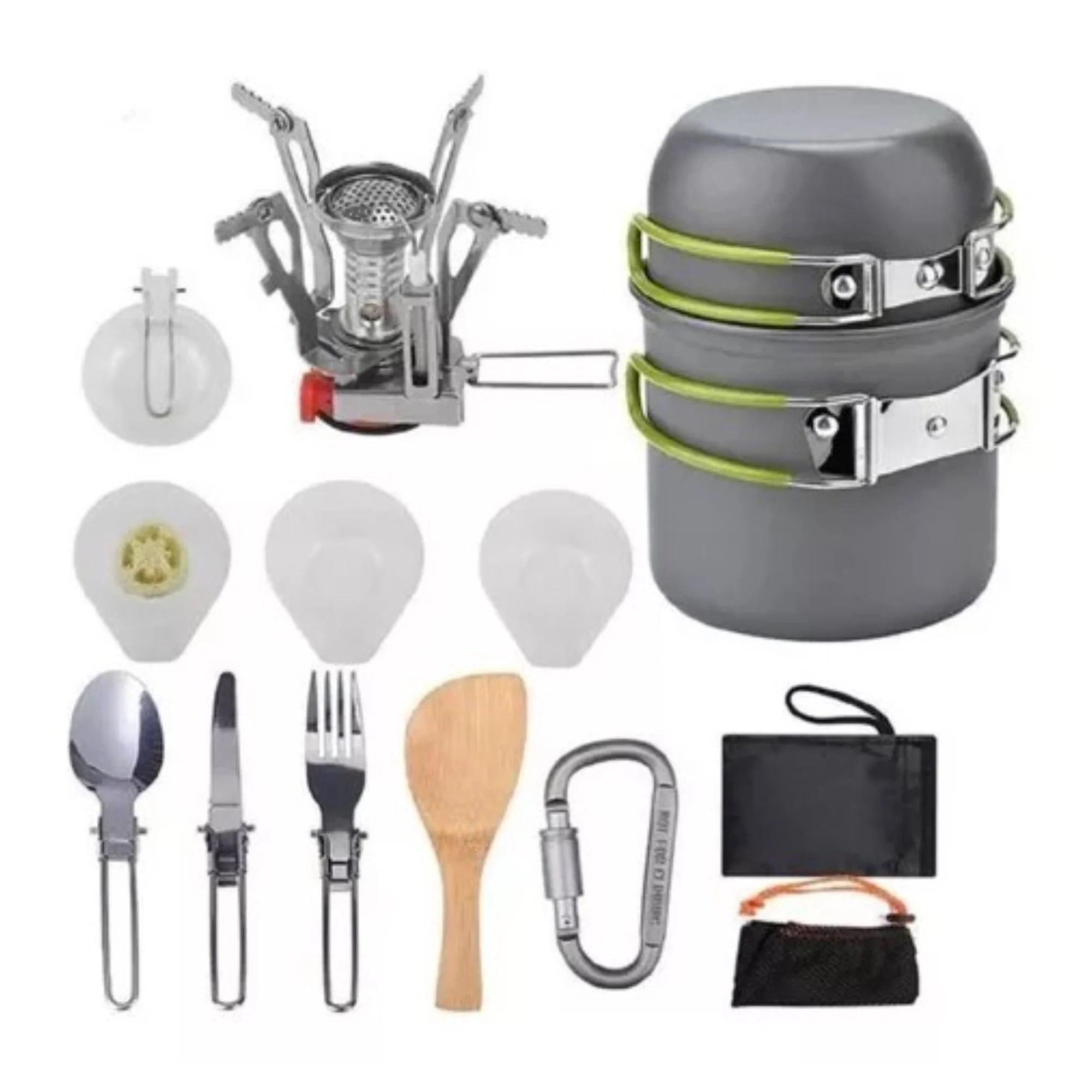 Genérico - Kit De Cocina Para Camping: Set De 10 Piezas Con Cocinilla Y Cubiertos