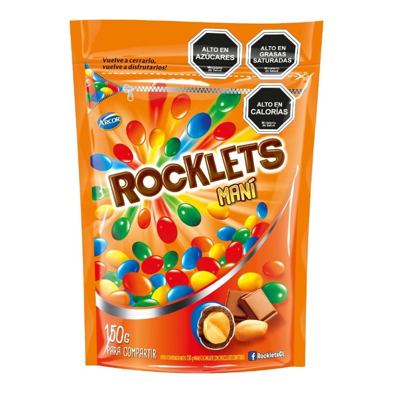 Chocolate Rocklets Maní 150 g Arcor