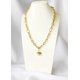 thumbnail image 4 of Collar Carre Eslabon Grueso Con Corazon Enchapado Oro 18k, 4 of 4