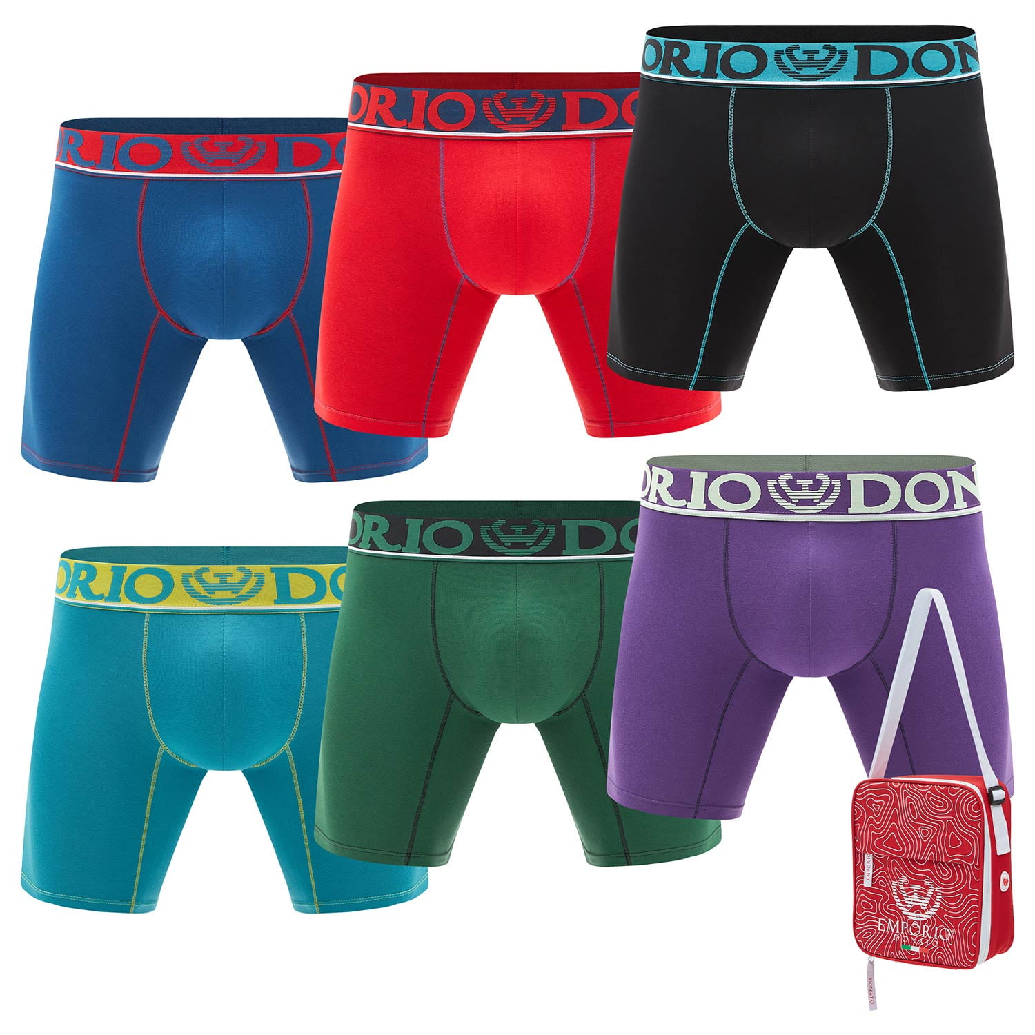 Giovacchino - Pack De 6 Boxer Medio Algodón Hombre Con Bolso Regalo