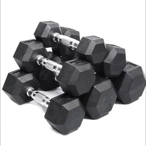 Inaltum Fitness - Unidad Mancuerna Hexagonal Caucho Goma Crossfit 17.5Kg