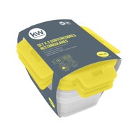 Kw - Set 3 Contenedr Click Rectangular 360 Ml