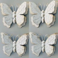 Todo Hogar Santiago De Chile - Set De 4 Mariposas - Blanco