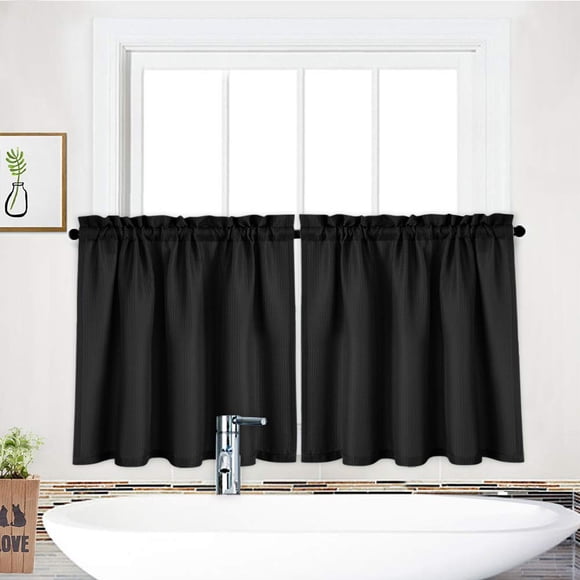 Cortina NANAN Texturizada Waffle Impermeable 76 × 76 cm – Juego de 2