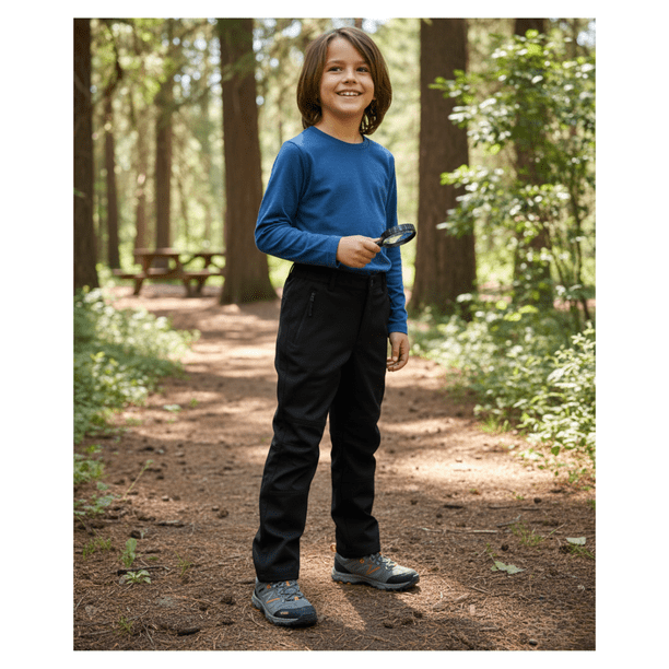 Pantalon Softshell Cintura Mixta Para Niños Con Micropolar Senderismo