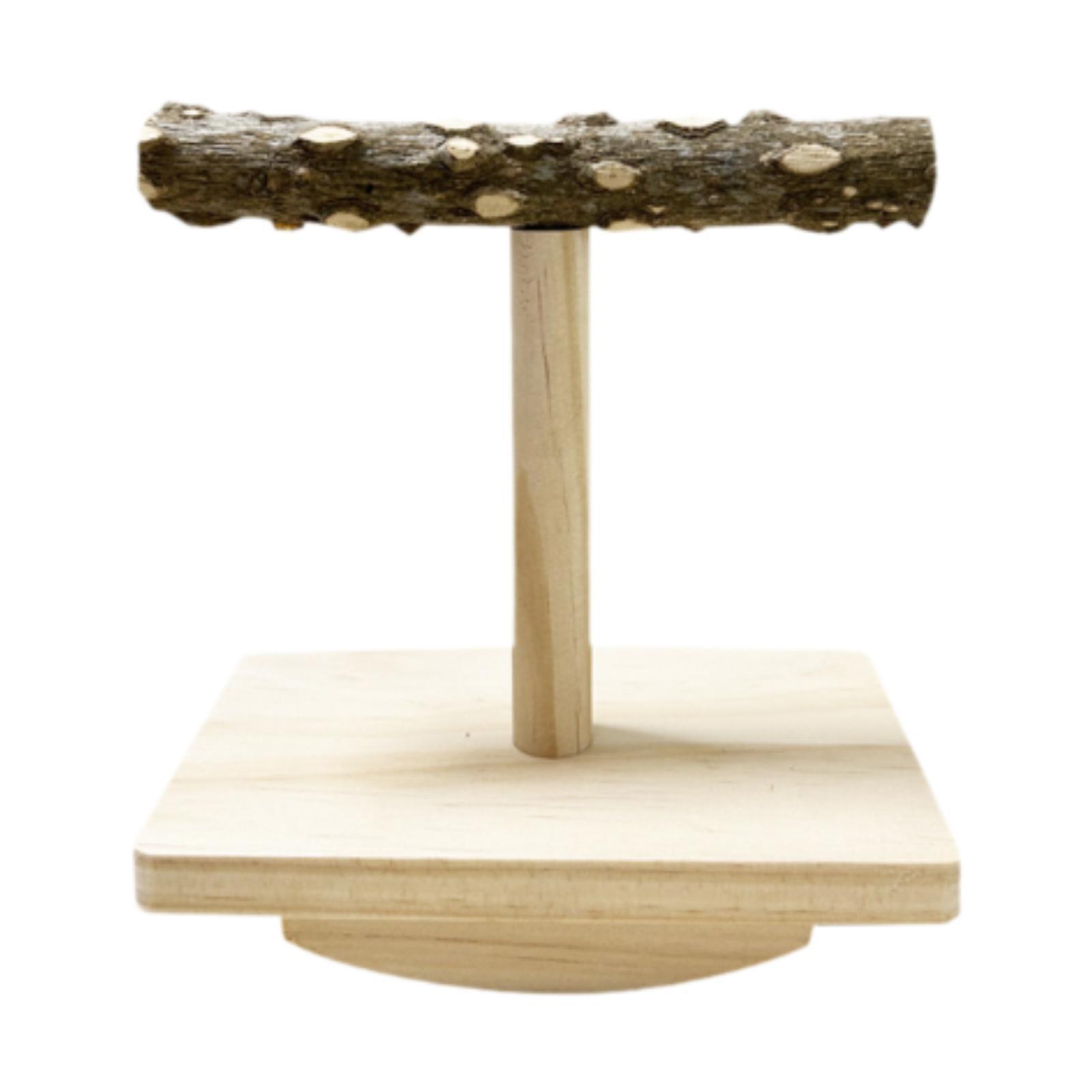 Magideal - Juguete De Perca Para Soporte De Pájaros,Soporte De Percha De Entrenamiento Para Pájaros,Gimnasio De Madera Maciza,Juguete De Percha De Madera Para Lo