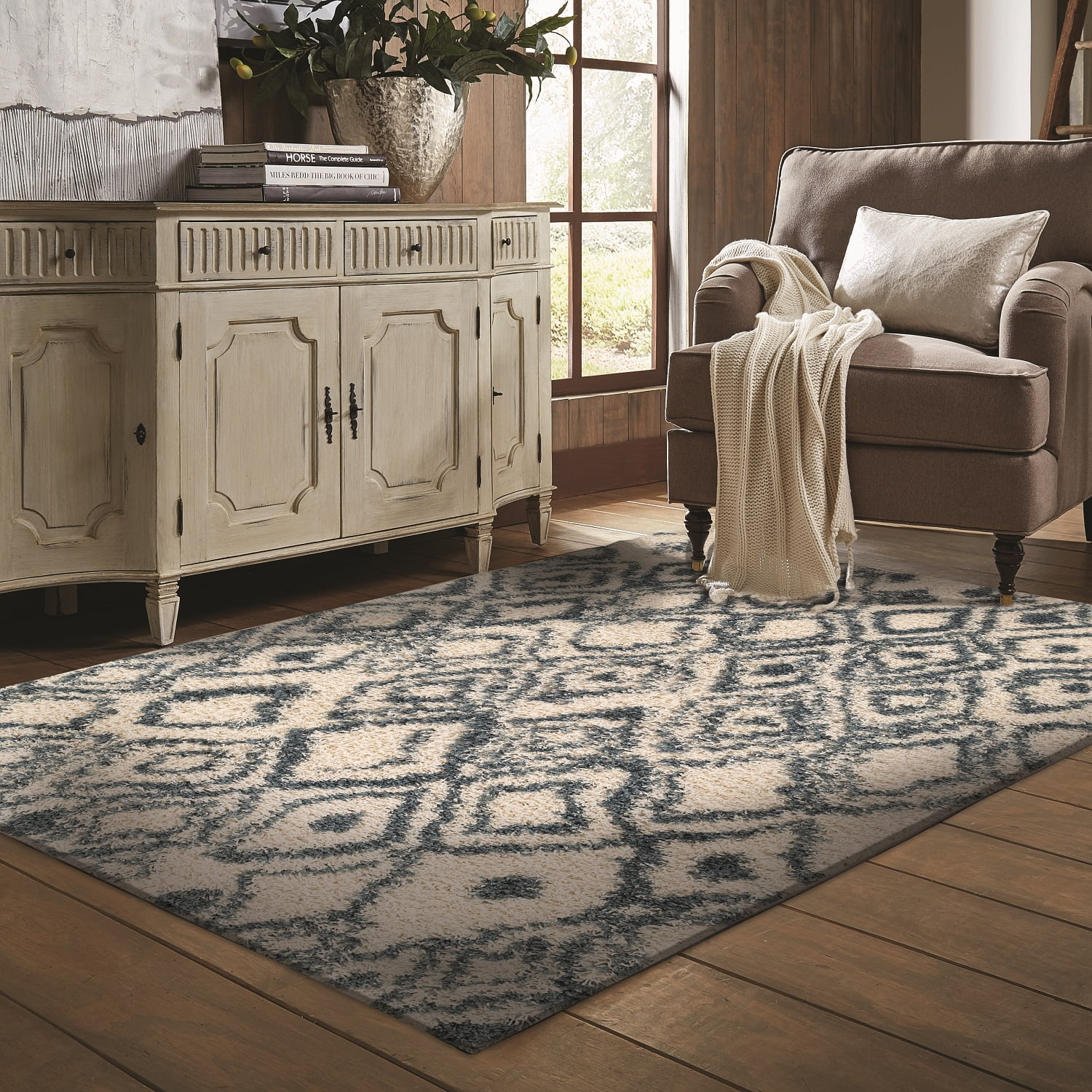 Masel - Alfombra Shaggy Anat3 1.60x2.30 Blanco