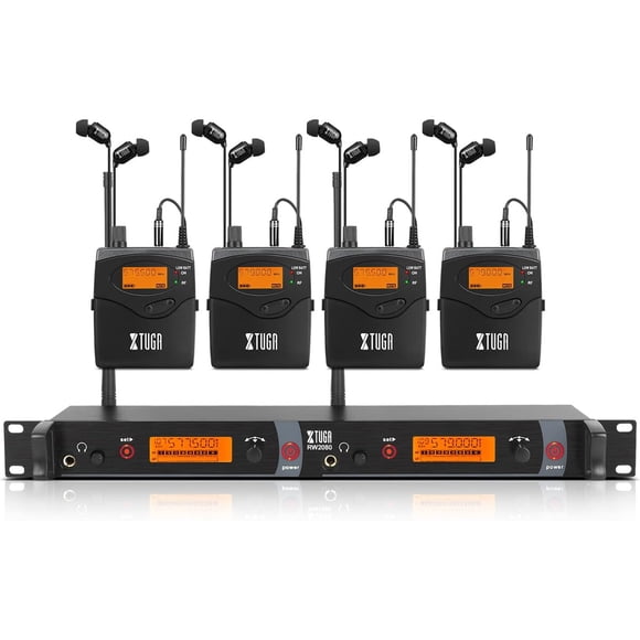 Sistema In Ear Monitor XTUGA RW2080 UHF 4 Receptores