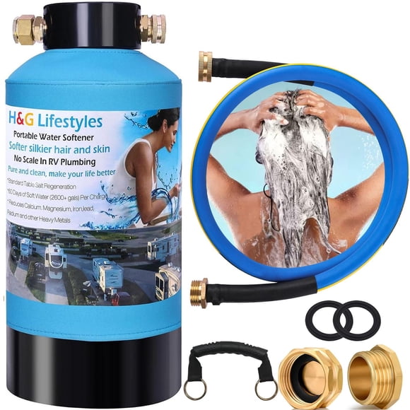 Ablandador de agua portátil H&G Lifestyles para vehículos recreativos de 2600 galones