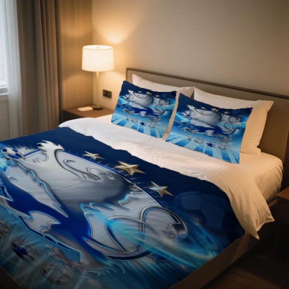 TSV Silver Lion Duvet Cover Set Independence Day Celebration The Bohemian Style Cartoon Duvet Cover Set Is Here! with a Zipper Closure for Easy Maintenance
