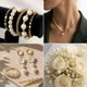 thumbnail image 5 of Kit de cuentas RACIOCK 1000 piezas 4/6 mm Perla blanca y oro DIY, 5 of 8