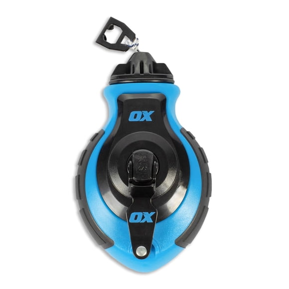 Chalk Line OX Tools OX-P027731, 30 m, con gancho curvo y mango de metal