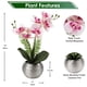 thumbnail image 2 of Flores artificiales de orquídea Briful de 33 cm en florero plateado, 2 of 6