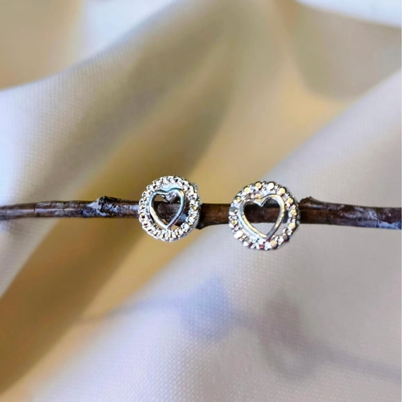 Aros corazón mandala plata