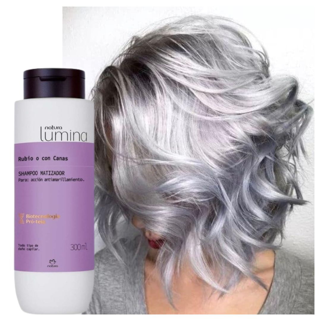 Natura - Shampoo Matizador Cabello Rubio O Con Canas Efecto Antiamarillo