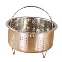 Magideal - Cesta Vaporera De Acero Inoxidable, Olla Arrocera, Rejilla Humeante Con Mango, Accesorios De Cocina, Inserto Vaporizador Para Albóndigas, Pollo 138X8Cm