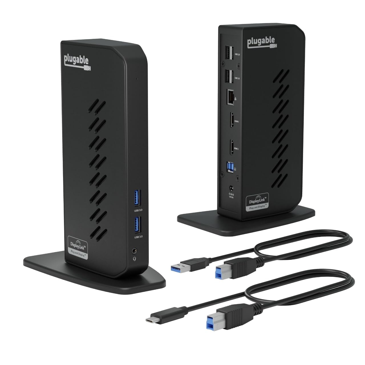 Plugable - Estación De Acoplamiento Para Ordenador Portátil Usb 3.0/usb-c 2 Hdmi 6 Usb