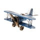 thumbnail image 5 of Modelo De Avión De Metal Retro Biplano Avión Militar Decoración Del Hogar Juguete Azul, 5 of 5