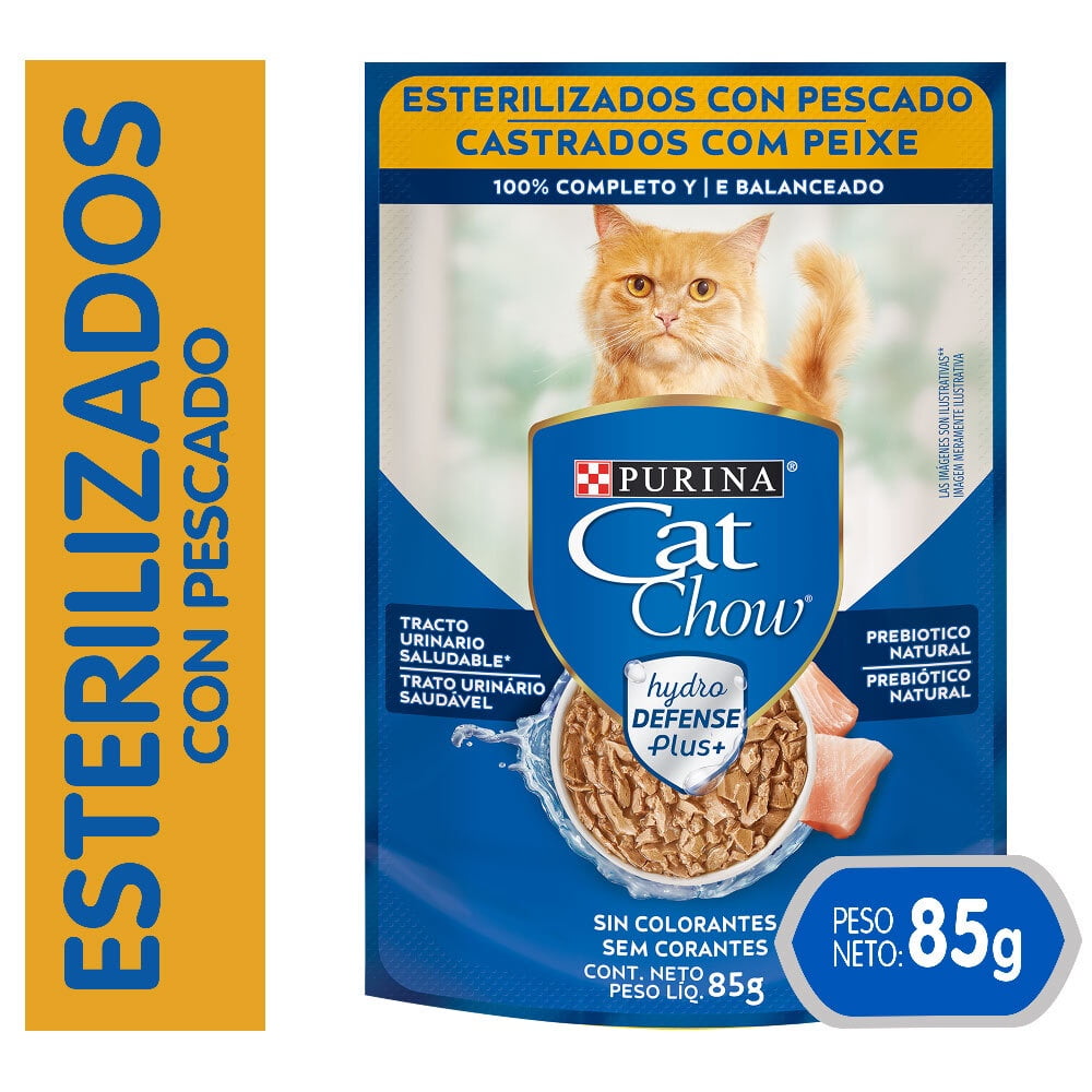 Cat Chow - Alimento Humedo Gato Esterilizado Sabor Pescado Pouch
