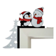 thumbnail image 1 of Adorno navideño esquina de puerta muñeco de nieve y pingüino, 1 of 2