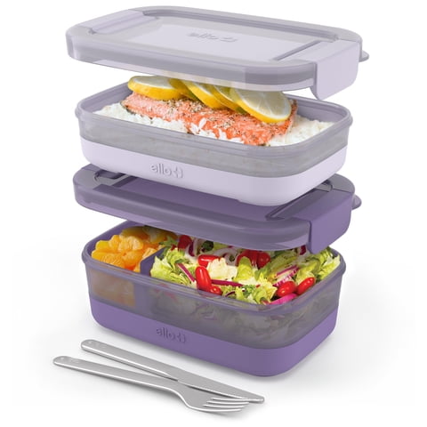 Lonchera Bento Box Para Almacenamiento De Alimentos Ello Wisteria, Paquete De 2