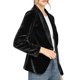 thumbnail image 4 of INSPIRE CHIC Blazer de Terciopelo para Mujer Color Sólido Cuello de Chal Una Botón Traje de Trabajo M Negro, 4 of 7