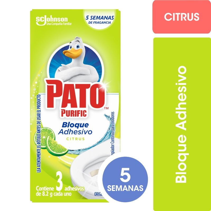 Limpiador Gel Adhesivo Para Inodoros Citrus Sobre 24.6 g Pato Purific