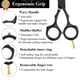 thumbnail image 4 of Juego de tijeras para cortar el cabello de 5,5 pulgadas, tijeras para entresacar y texturizar el cabello para peluquería o uso doméstico., 4 of 5