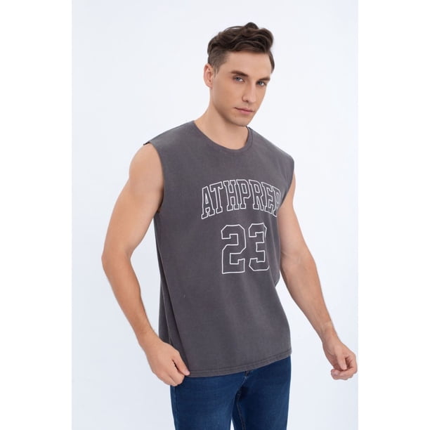 Polera Musculosa Hombre Algodón Sin Mangas Colores Letras 7601