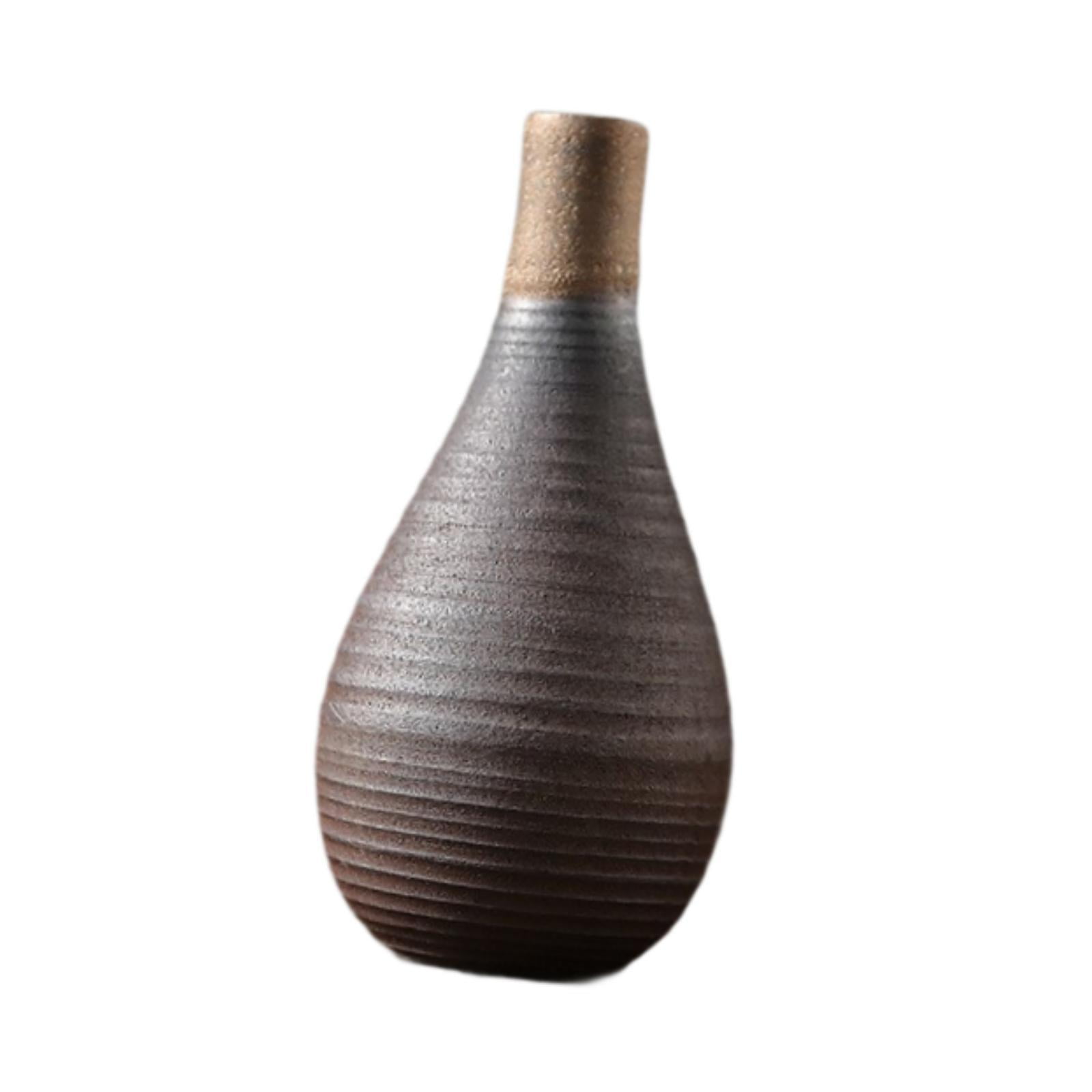 Magideal - Jarrón De Cerámica Rústica, Jarrón Decorativo, Diseño Creativo, Decoración, Arreglo Floral Para Mesa De Comedor, Repisa, Dormitorio, Escritorio De Ofi 6cmx13.2cm