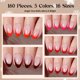 thumbnail image 3 of Uñas postizas Beetles Gel Polish con punta francesa roja - 160 piezas, 3 of 9