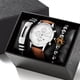 thumbnail image 1 of 3pcs/set Men's Casual Analog Watch And Classic Bracelets Set (1 Watch+2 Bracelets), 1 of 5