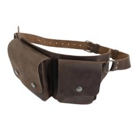 Magideal - Riñonera De Piel Sintética Con Longitud Ajustable, Para Acampar, Adultos, Mujeres Y Hombres , Marrón Marrón