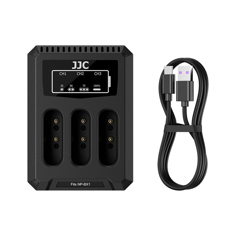 Cargador De Batería Jjc Np-bx1 Usb De Triple Ranura Para Cámaras Sony