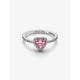 thumbnail image 2 of Anillo Elevado Corazón Rosa Plata De Ley 8 5, 2 of 3
