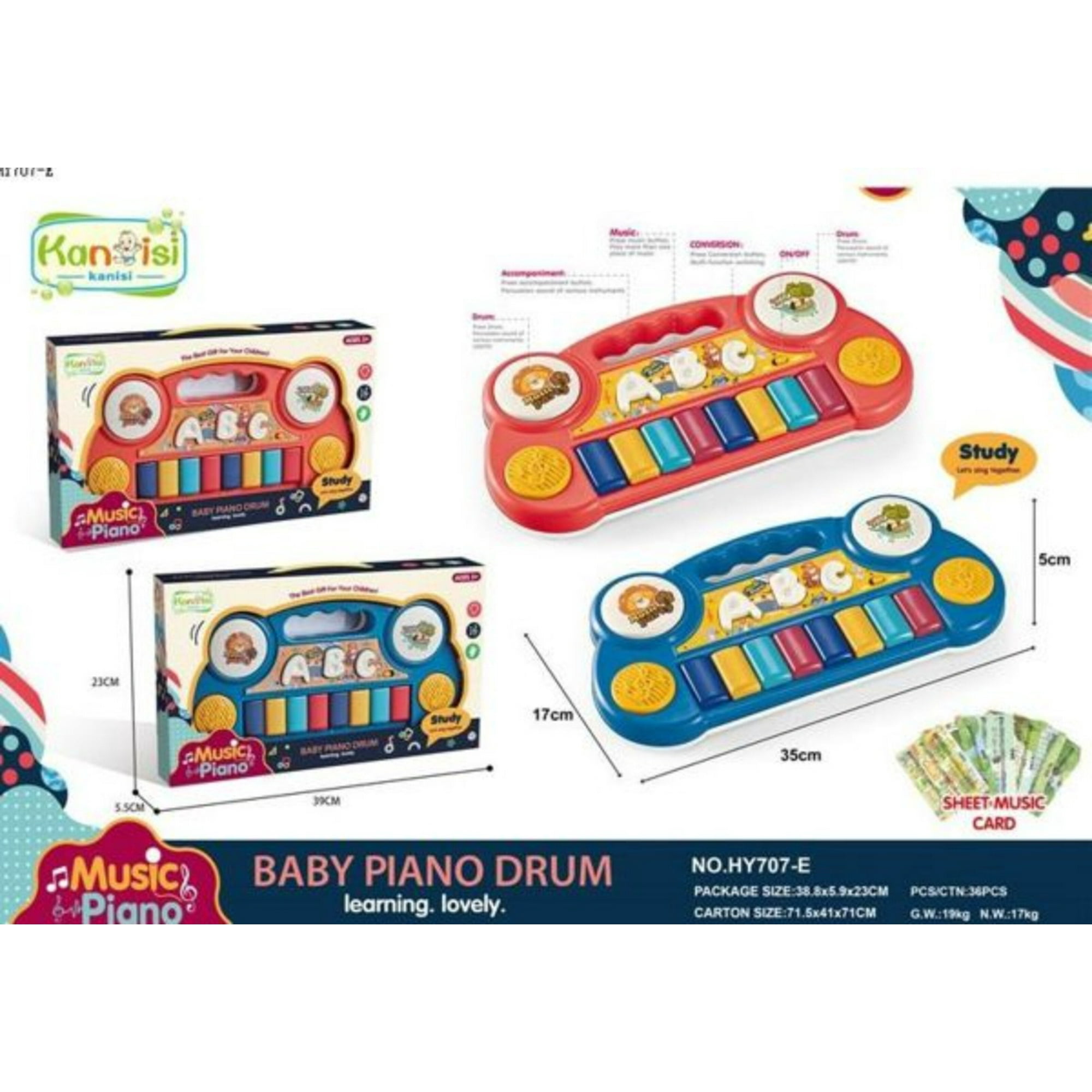 Genérico - Juguete Mini Piano Letras,luces Y Sonido Para Niños Y Niñas Celeste