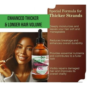 Organic Hair Solution - Africano Chebe Oil -Hair Growth Suero - Para Más Fuerte, Más Grueso Y Largo, Para El Cuero Cabelludo Y El Cabello Seco Con Aceite De Ricino - Argán, Romero (4 Oz)