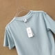 thumbnail image 3 of Camiseta de Mujer de Manga Corta, Camiseta Ajustada de Cuello Redondo, casual y Moderna, top de Mujer de Algodón de color Puro, Azul Claro, 3 of 8