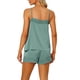 thumbnail image 3 of INSPIRE CHIC Conjunto de Pijama de Satén para Mujer con Encaje, Camiseta de Tirantes y Pantalones Cortos para Dormir con Tirantes Ajustables, Ropa de Casa Sedosa XL Gris Verde, 3 of 6