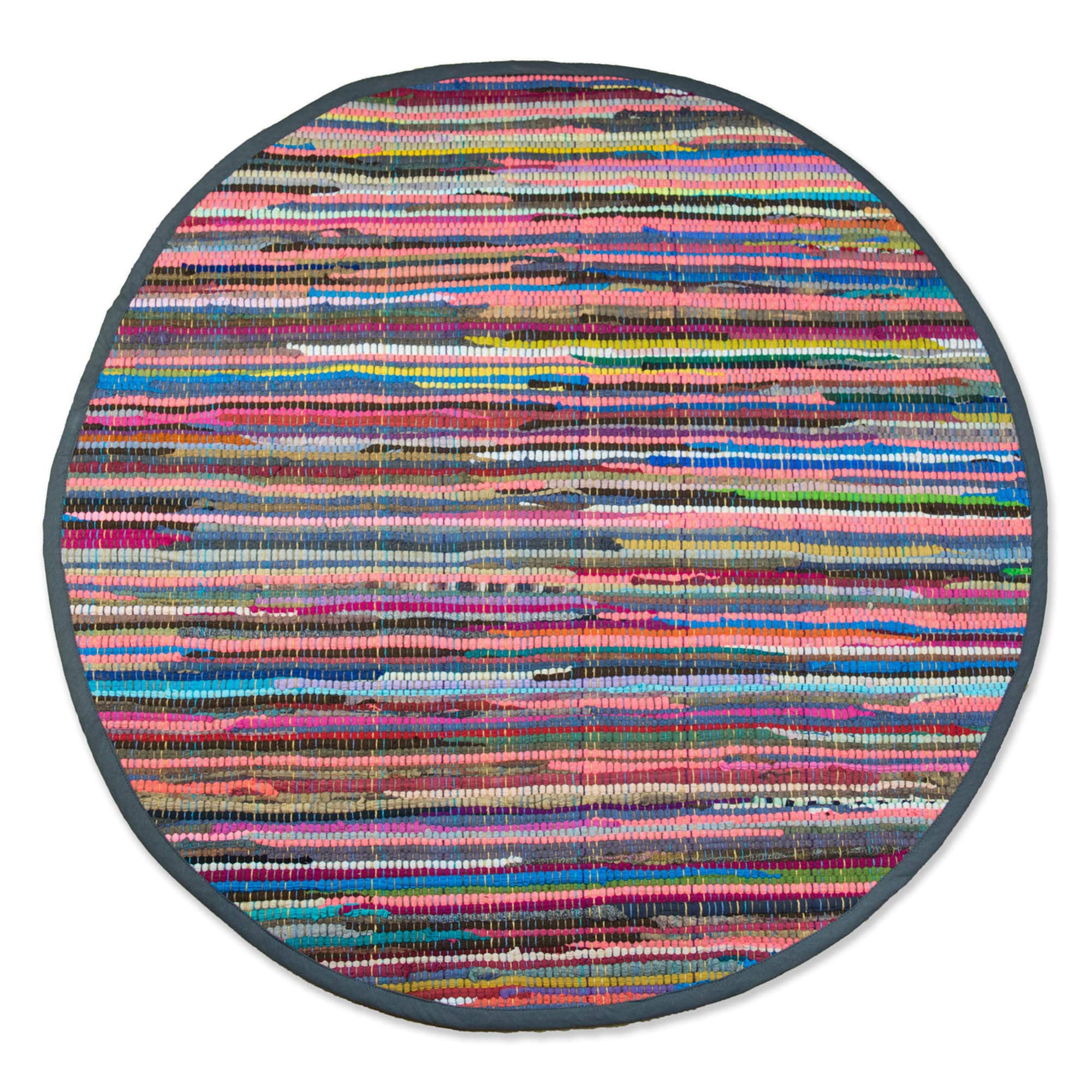 Alfombra Redonda De Trapos Dii Chindi Multicolor 91 Cm De Algodón