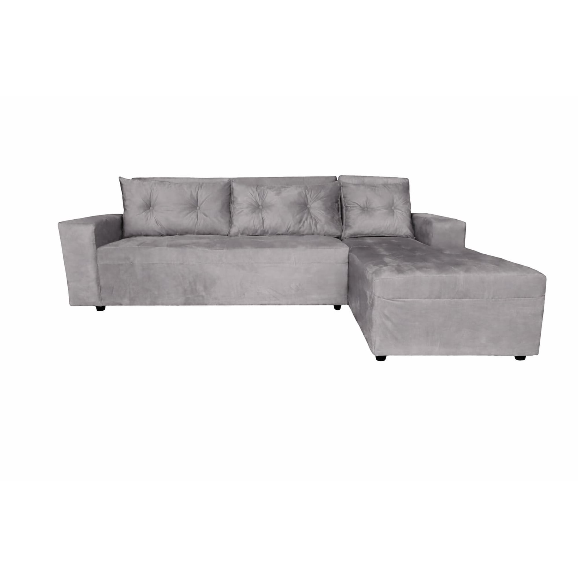 Rous Muebles - Sofá Seccional L Reclinable, Color Gris Claro
