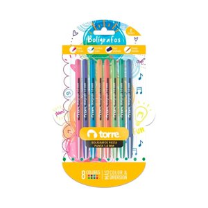 Set 8 Bolígrafos 1.0Mm Color Fun Blíster – Torre