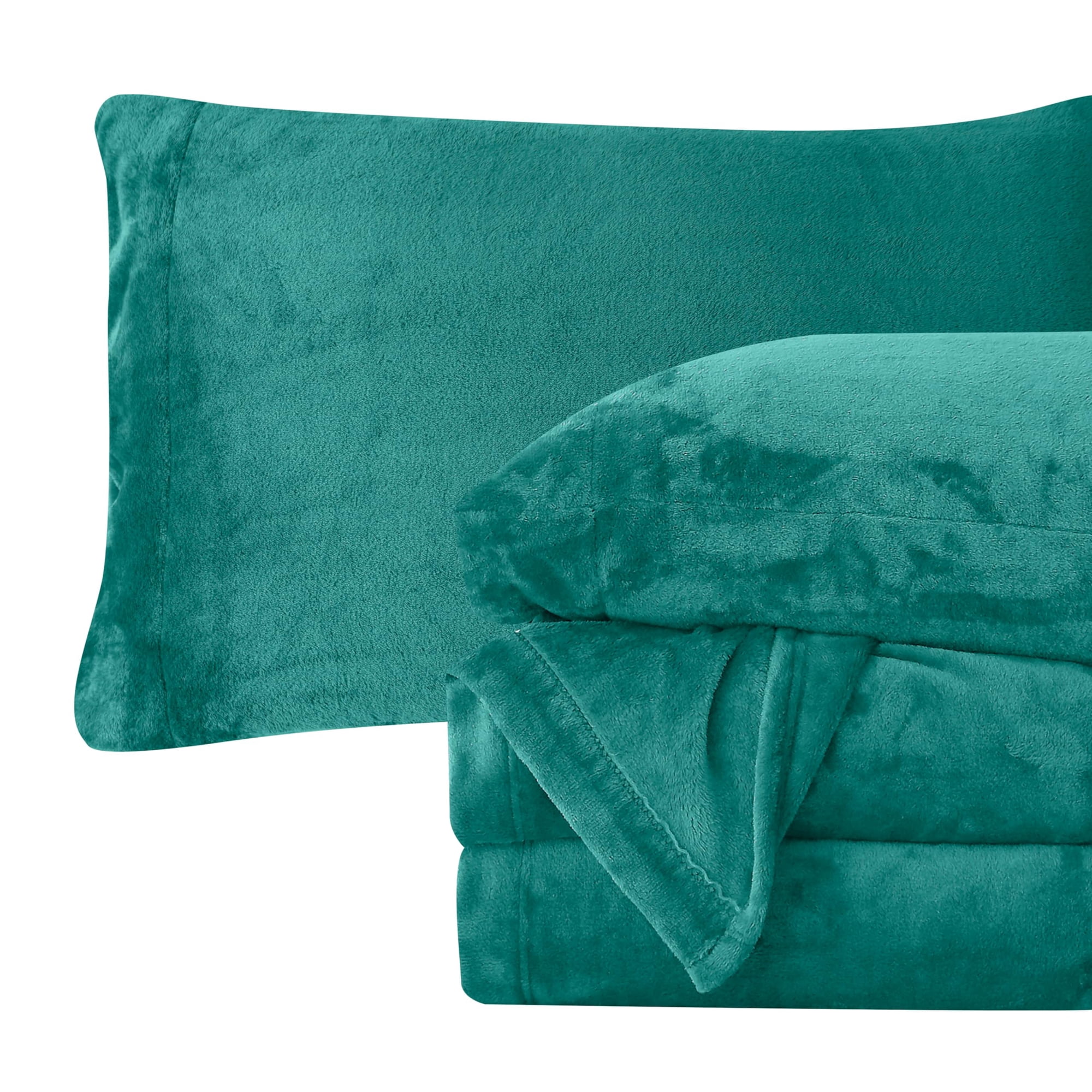 Juego De Sábanas Elegant Comfort, De Franela De Terciopelo, Color Turquesa