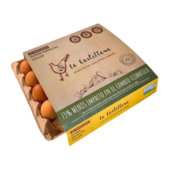 Huevos de Campo y Gallina Libre Extra Grande Color, 20 Un
