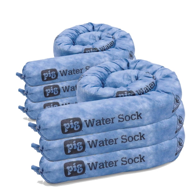 Calcetines superabsorbentes PIG para agua, paquete de 6 unidades, 3 x 4 pies de largo, absorben 6,6 litros